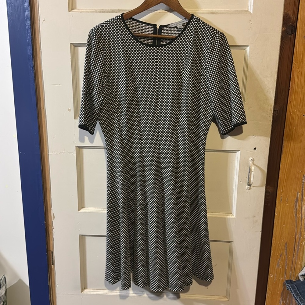 Danny and Nicole black & white polka dot A-line dress. Size 12